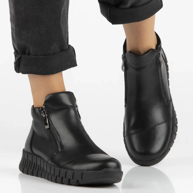 Leather ankle boots DBT6345/24 BK black