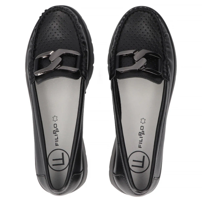 Leather loafers Filippo DP6827/25 BK black
