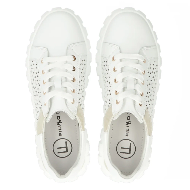 Leather Sneakers Filippo DP6164/24 WH white