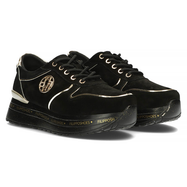 Leather Sneakers Filippo DP3588/22 BK black