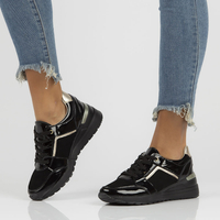 Skórzane sneakersy Filippo DP2003/22 BK czarne