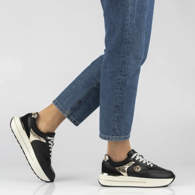 Skórzane sneakersy Filippo DP7773/26 BK czarne