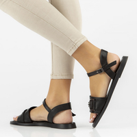 Leather sandals Filippo DS3901/22 BK black