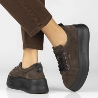 Skórzane sneakersy Filippo DP8114/26 D BR brązowe