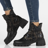 Leather ankle boots Filippo DBT6356/24 BK MLT black