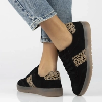 Leather sneakers Filippo DP6770/25 BK LEO black