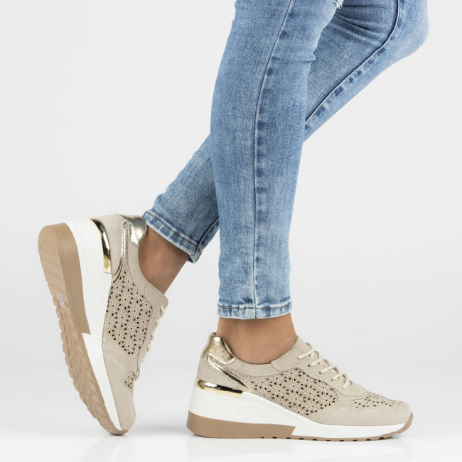 Skórzane sneakersy Filippo DP4669/23 BE beżowe