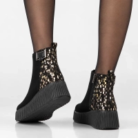 Leather platform ankle boots Filippo DBT7268/26 BK GO black