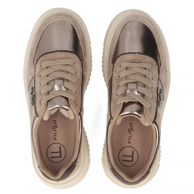 Leather sneakers Filippo DP7124/25 TP Beige