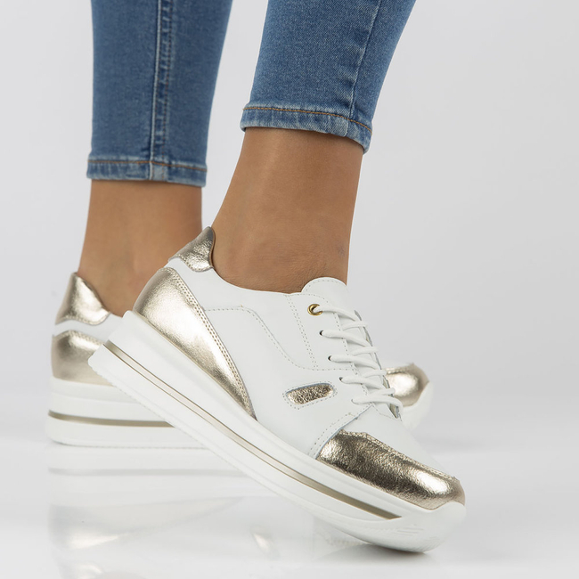 Leather sneakers Filippo DP3407/21 WH white