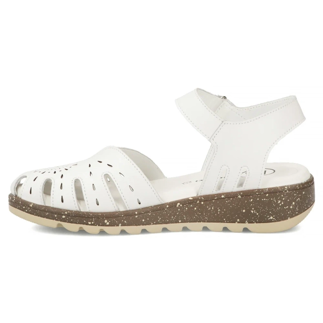 Skórzane sandały Filippo DS7649/26 WH białe