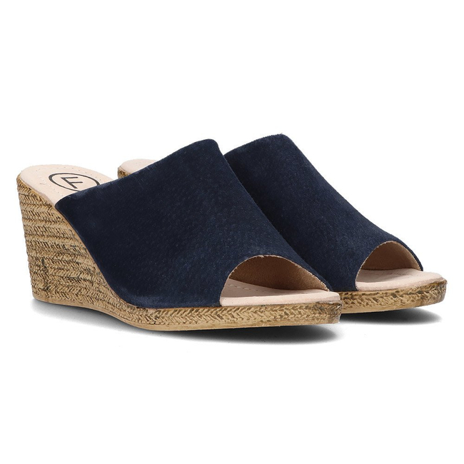 Leather flip-flops Filippo DK2143/21 NV navy blue