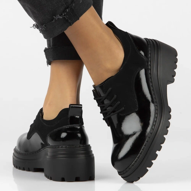 Leather shoes Filippo DP6123/24 BK black