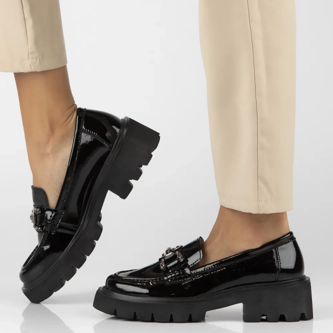 Leather shoes Filippo DP6475/24 BK L black