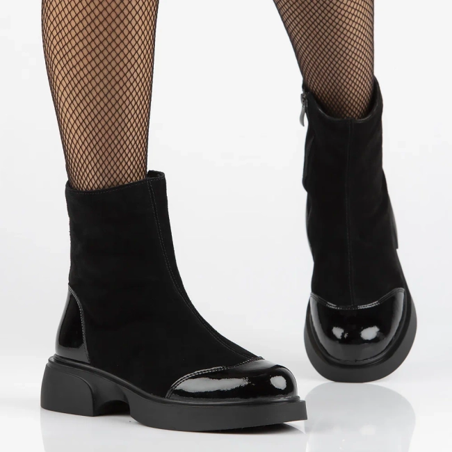 Leather ankle boots DBT6365/24 BK black