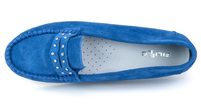 Skórzane mokasyny Filippo 10092 W. niebieskie