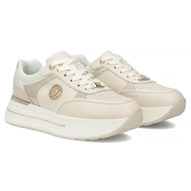 Leather sneakers Filippo DP7773/26 BE beige