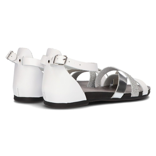 Leather sandals Filippo 40225 white-silver