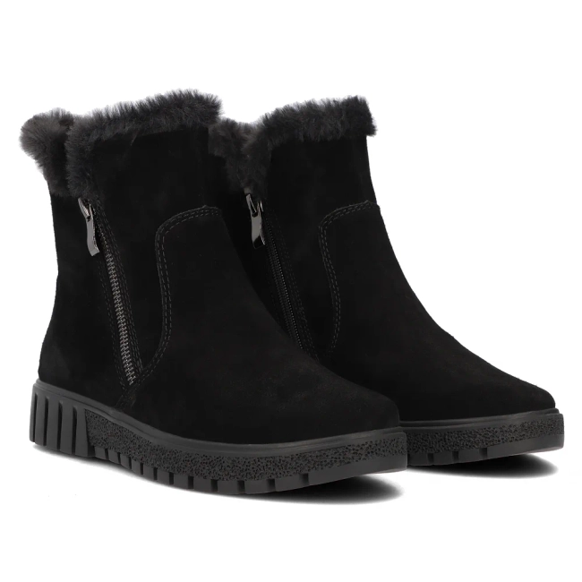 Leather ankle boots DBT6362/24 BK black