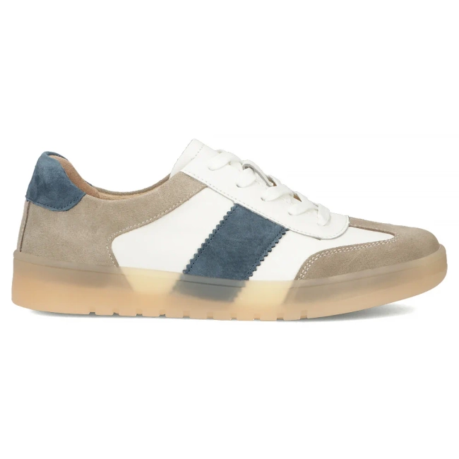 Skórzane sneakersy Filippo DP6770/25 WH BE biało beżowe