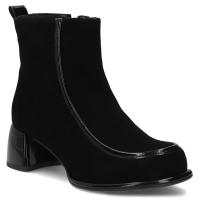 Skórzane botki na obcasie Filippo DBT8240/26 BK czarne