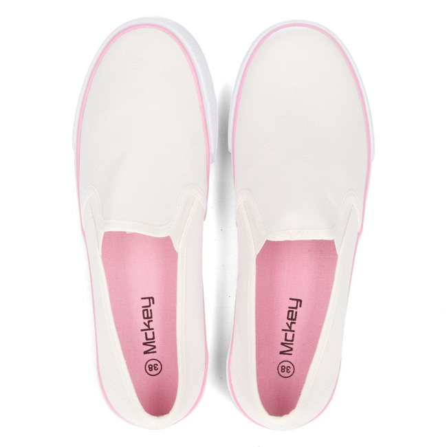 Tenisówki slip on McKey DTN127/16 Wh białe