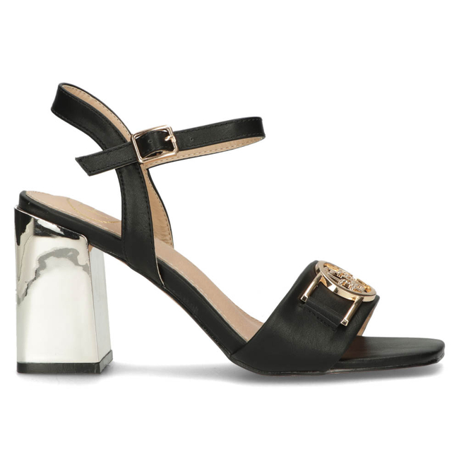 Sandały na obcasie Filippo DS4502/23 BK czarne