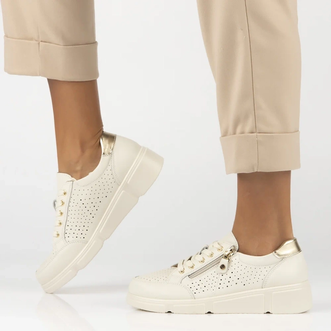 Skórzane sneakersy Filippo DP6702/25 BE beżowe