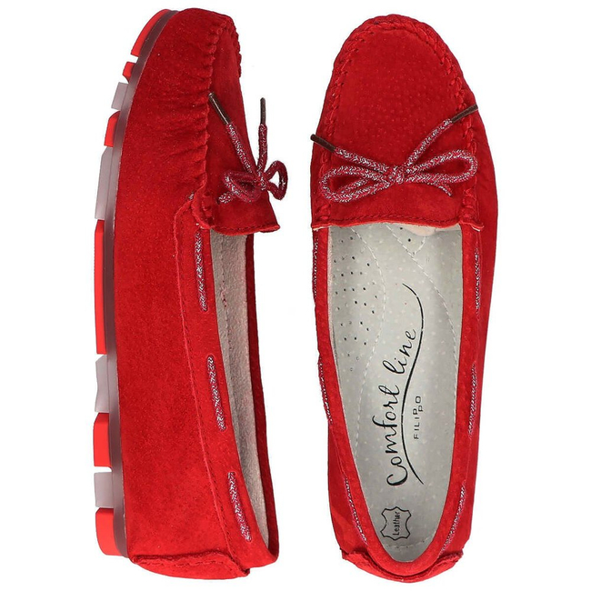 Leather loafers Filippo DP1203/20 RD red