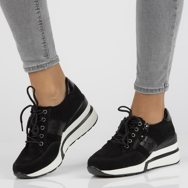 Leather sneakers Filippo DP3176/21 Bk black