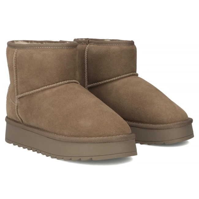 Skórzane śniegowce Filippo DBT7329/25 TP beżowe