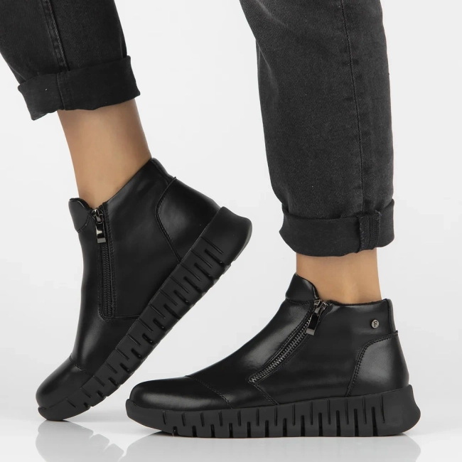 Leather ankle boots DBT6345/24 BK black