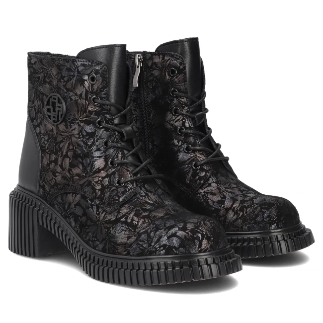Leather heeled ankle boots Filippo DBT8072/26 BK MLT black