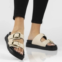 Leather flip-flops Filippo DK7827/26 BE beige