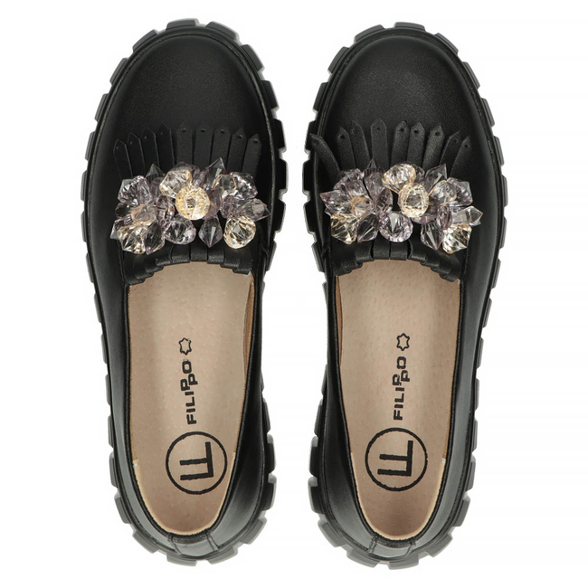 Leather shoes Filippo DP4593/23 BK black