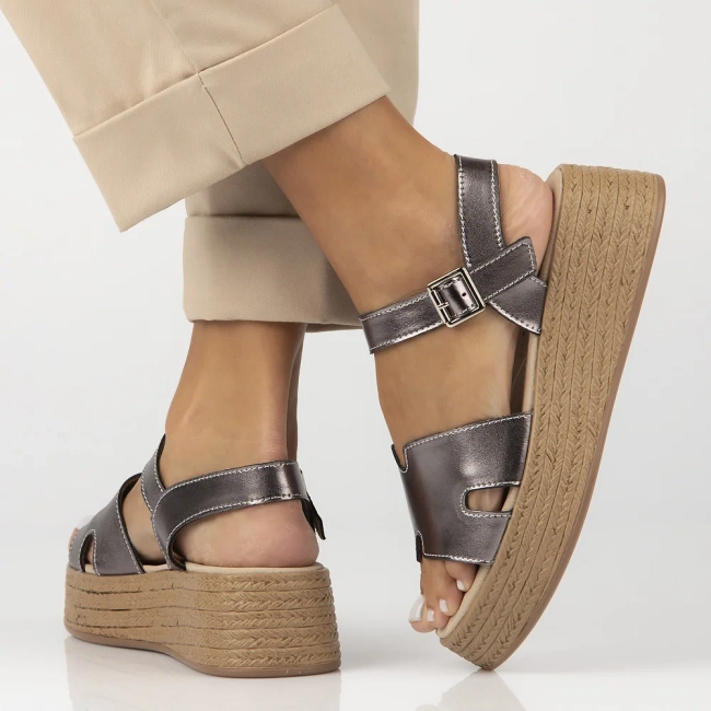 Leather sandals Filippo DS7024/25 GN gun metal