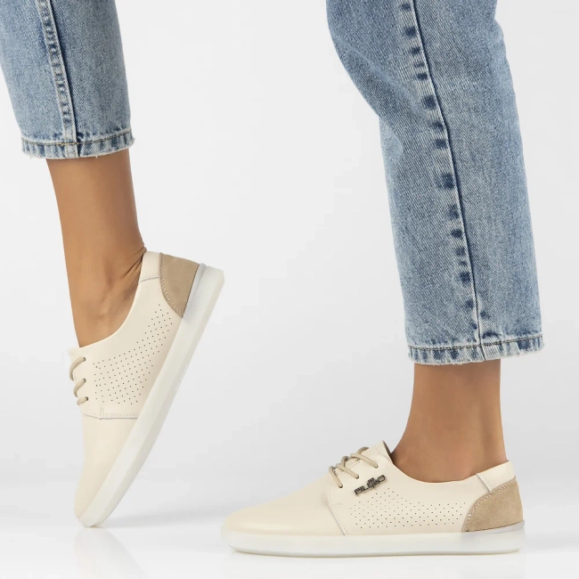 Skórzane półbuty Filippo DP6014/24 BE beżowe