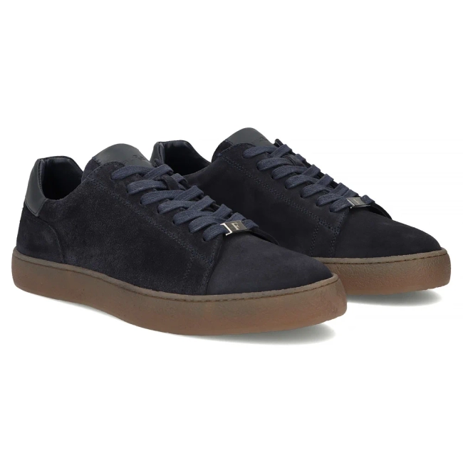Skórzane sneakersy Filippo MP8272/26 NV granatowe