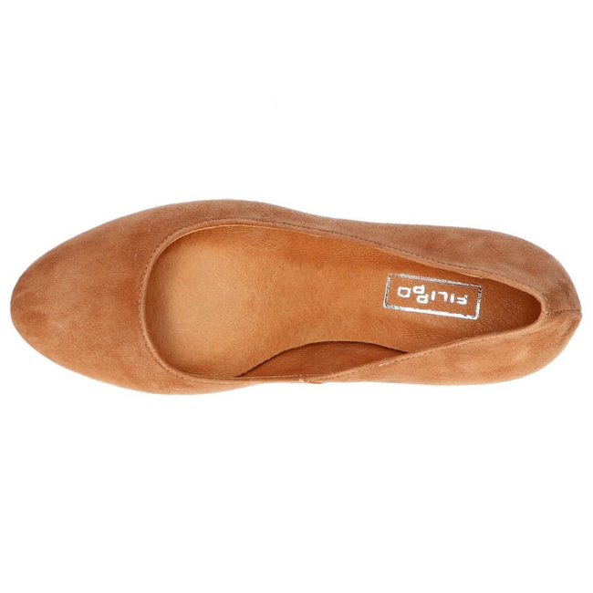 Półbuty Filippo 1512 Welur Kork