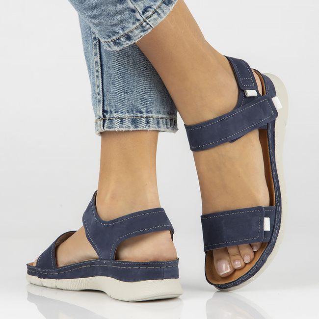 Leather sandals Filippo K828 navy