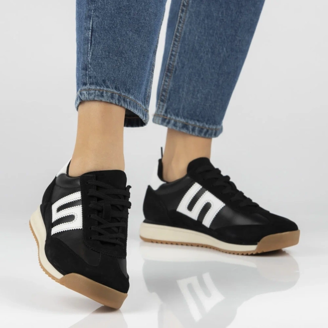 Skórzane sneakersy Filippo DP7686/26 BK czarne