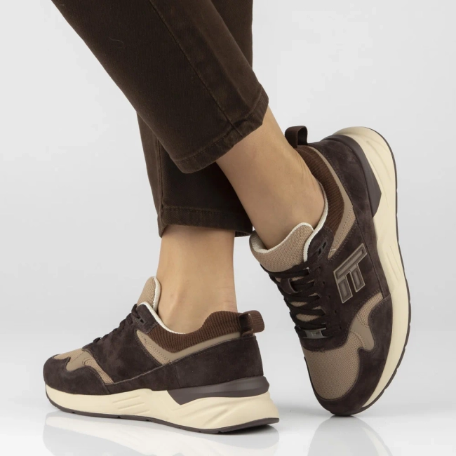 Skórzane sneakersy Filippo DP7881/26 BR brązowe