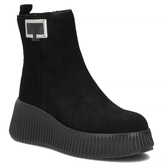 Leather platform ankle boots Filippo DBT6392/26 BK black