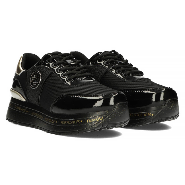 Leather Sneakers Filippo DP3688/22 BK black