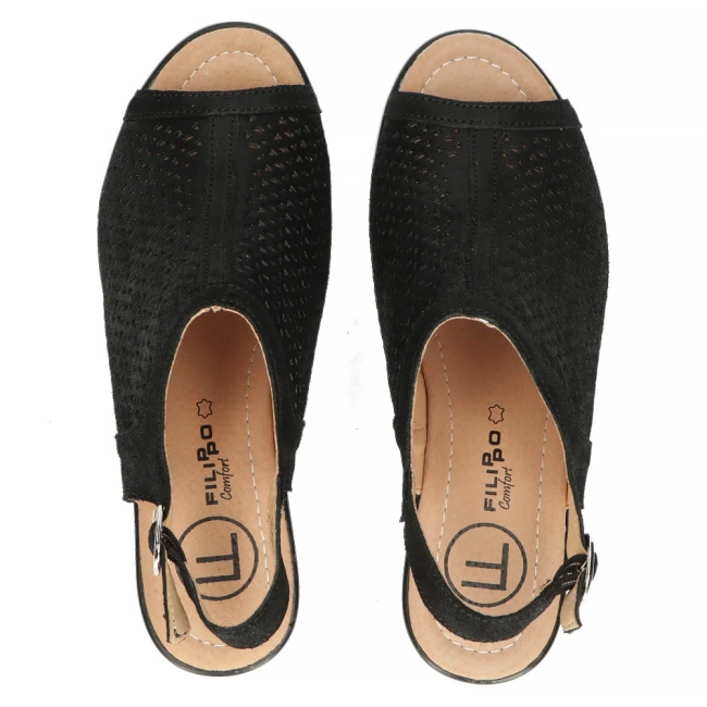 Leather sandals Filippo DS4475/24 BK black