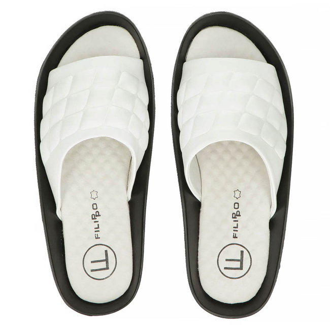 Leather flip-flops Filippo DK4464/23 WH white