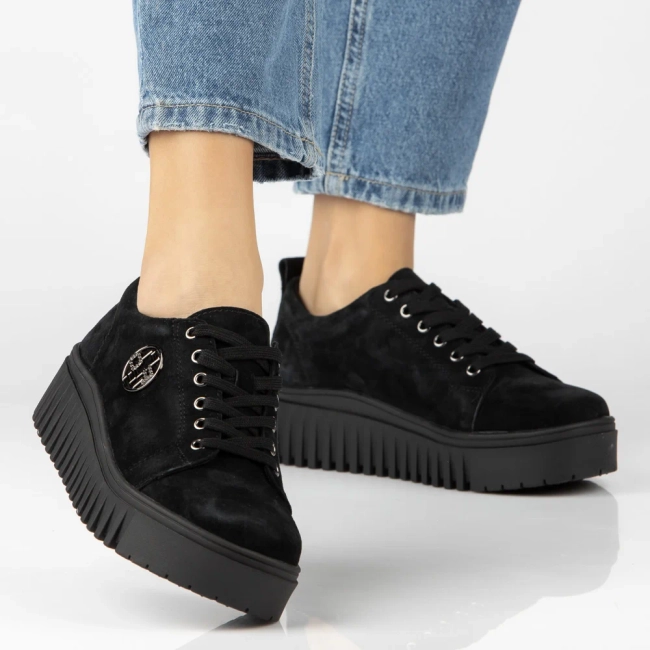 Skórzane sneakersy Filippo DP8271/26 BK SU czarne