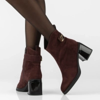 Leather heeled ankle boots Filippo DBT8024/26 BG burgundy