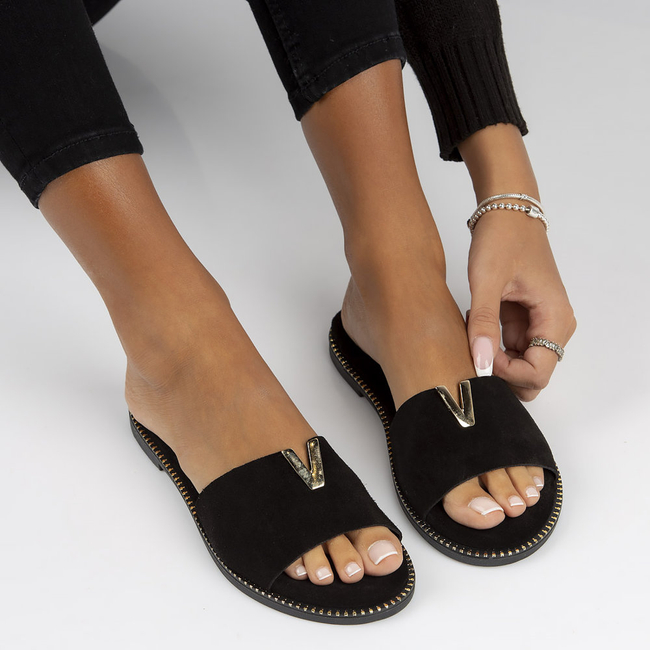 Leather Slippers Filippo LH-200 black