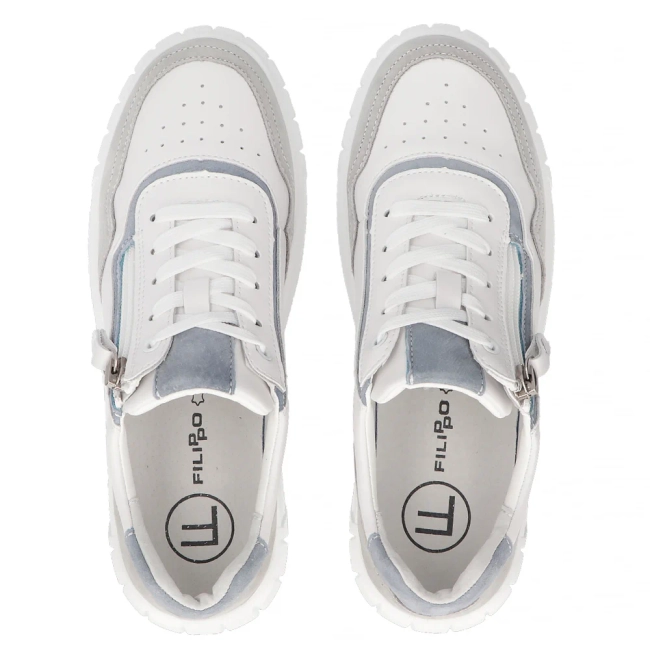 Leather sneakers Filippo DP6862/25 WH white